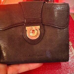 Brown leather  Ferragamo wallet unisex